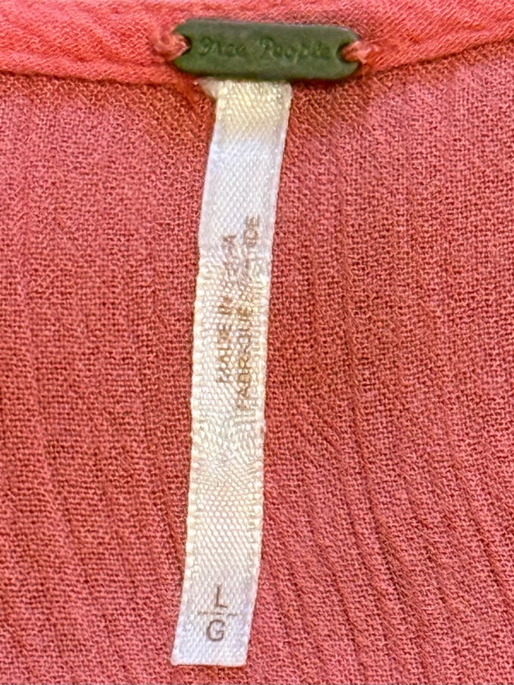 Free People Meadows Medallion Slip Dress Strawberry Combo size Large *Altered* - Picture 5 of 6